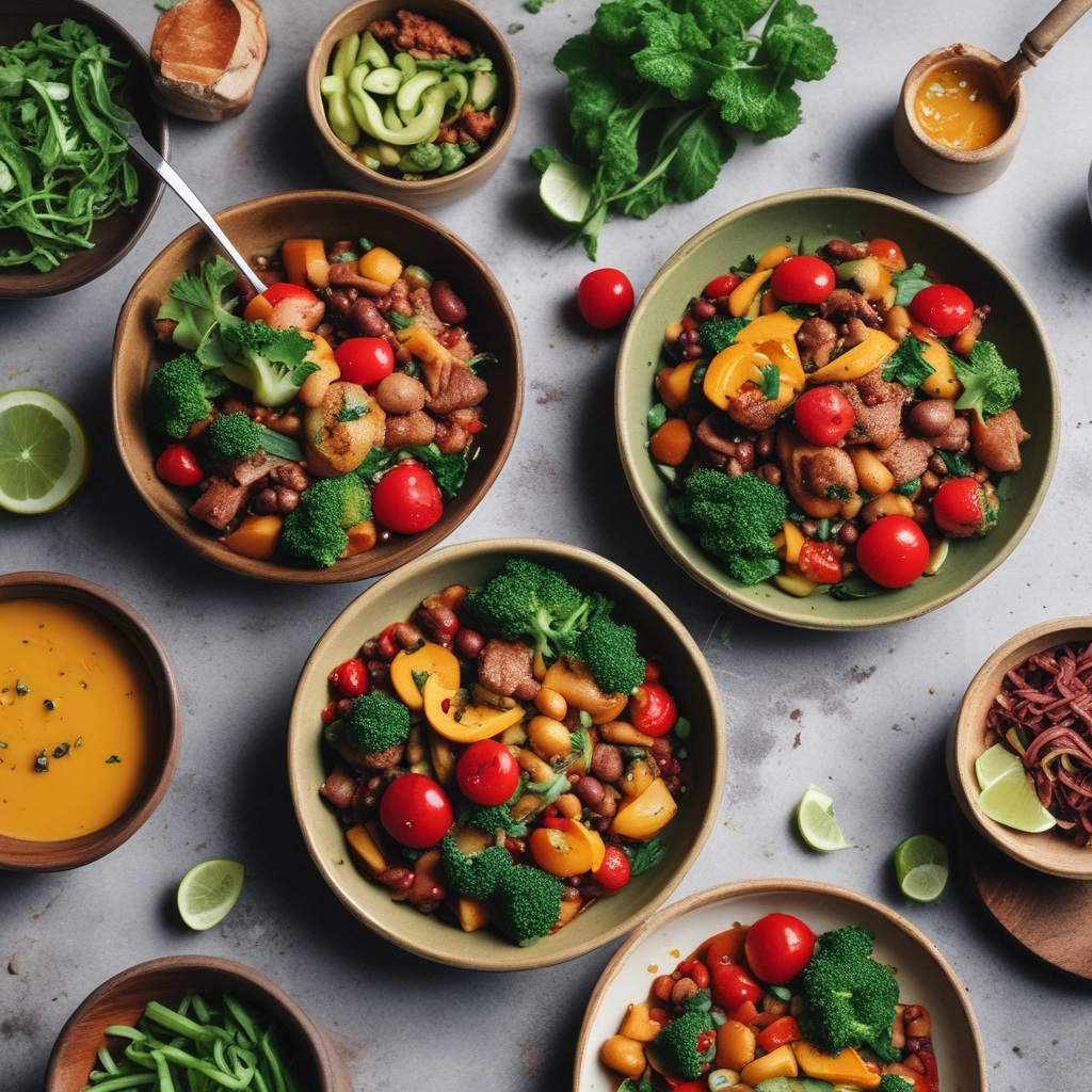A selection of healthy snacks arranged on a wooden table.